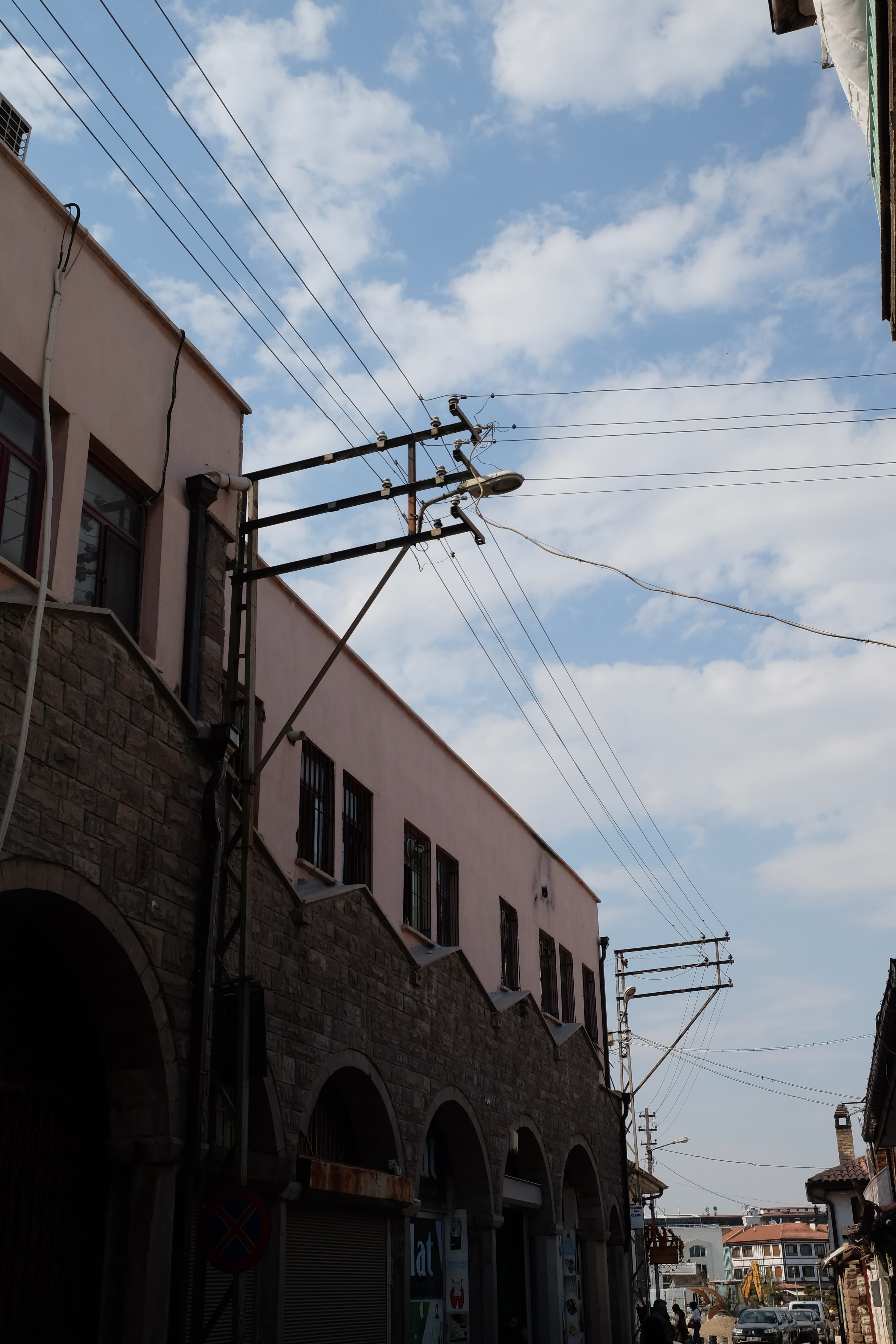 Wires between buildings